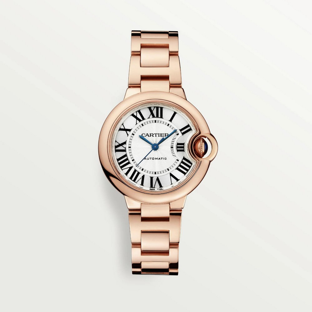 Đồng Hồ Cartier Ballon Bleu De Cartier Watch 33mm Nữ Vàng Hồng Trắng